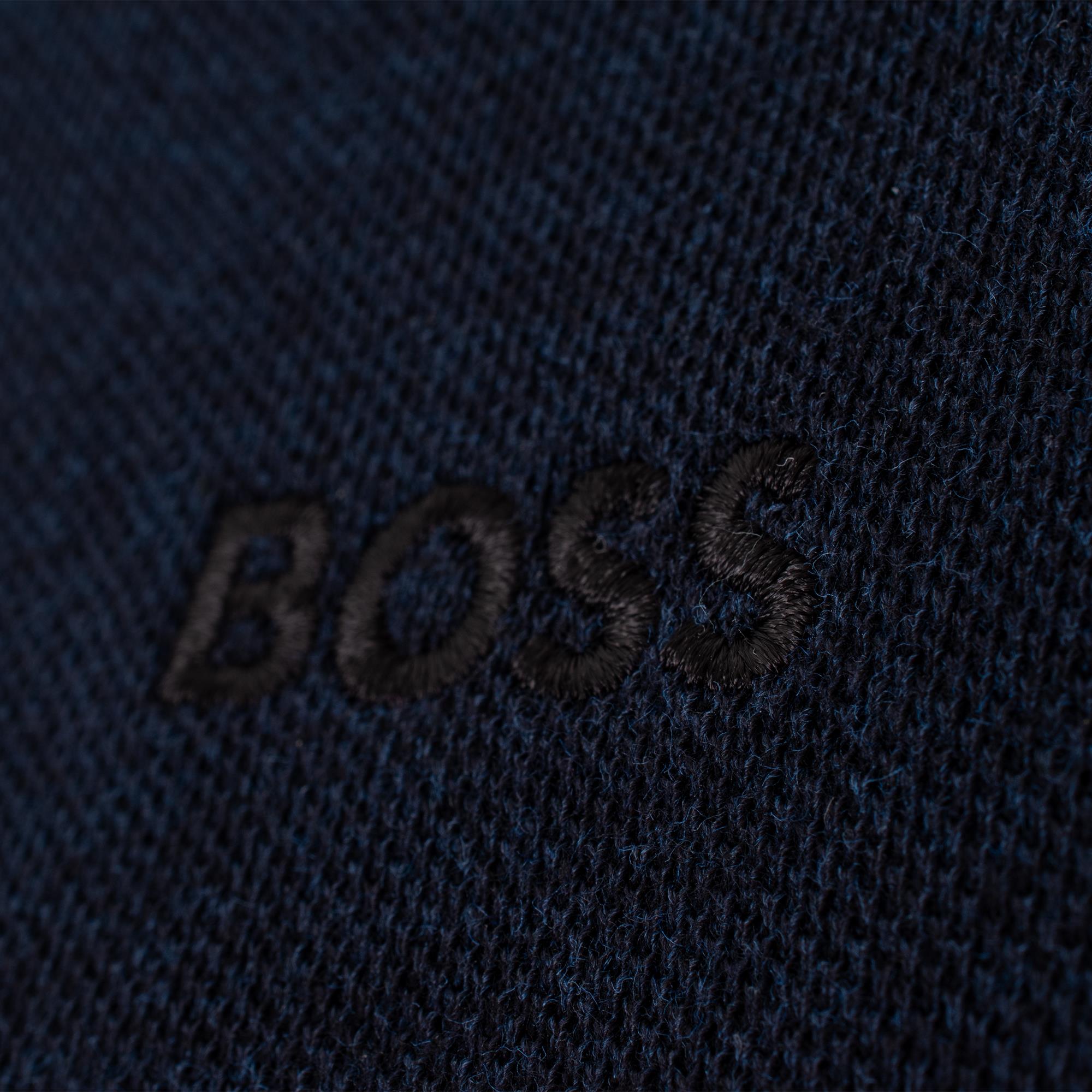 Boss Paddy Cotton Pique Mens Polo Shirt Navy